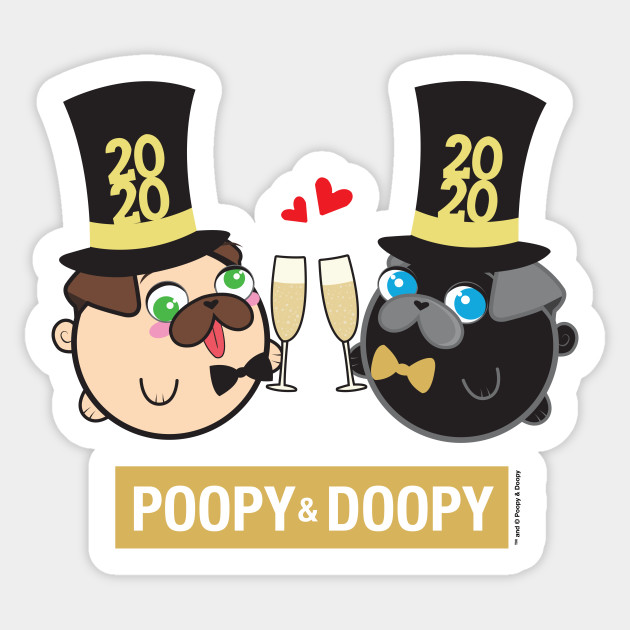 Poopy and Doopy - New Year Sticker