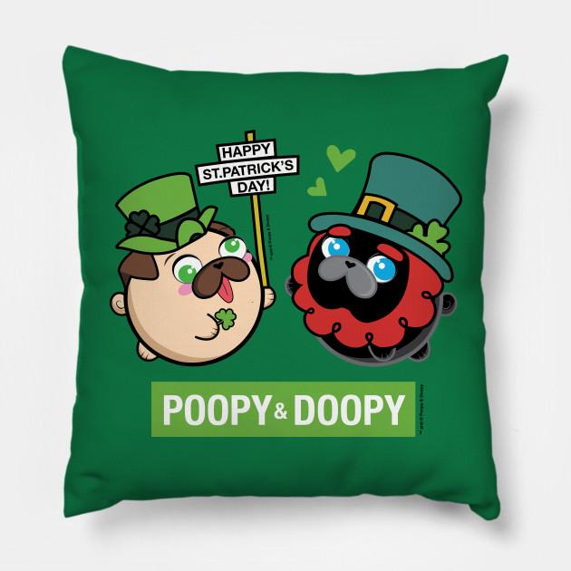Poopy and Doopy - St. Patrick's Day Pillow