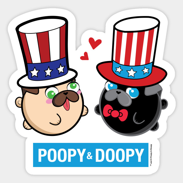 Poopy and Doopy - 4th of July Sticker